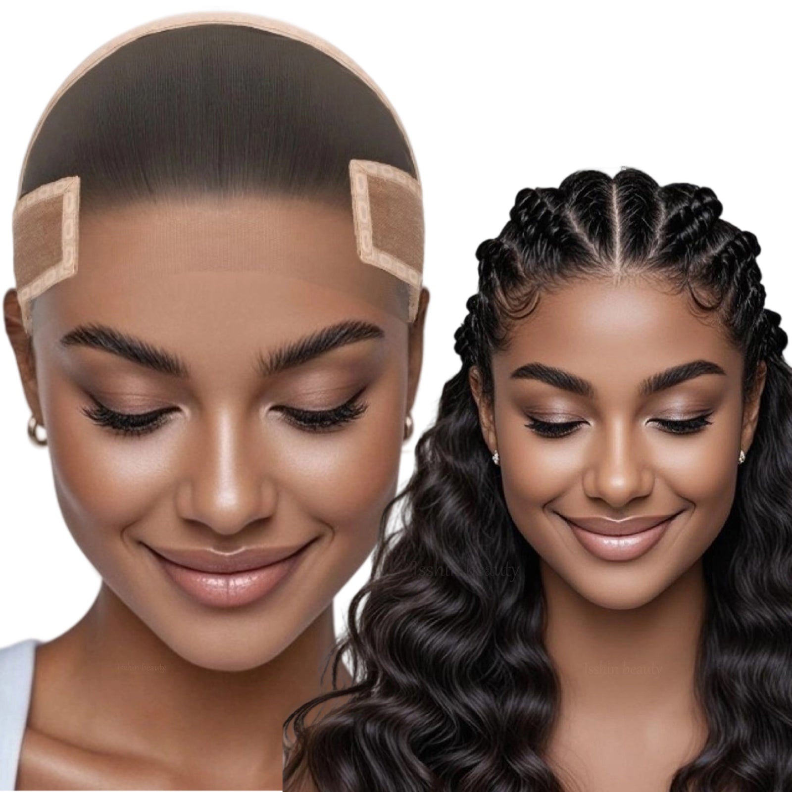 IsshinBeauty Wig Grip Cap for Women – 11x5 Extra Wide Transparent Lace Front - Glueless Non-Slip Wig Gripper with Ear Cutouts Adjustable Breathable