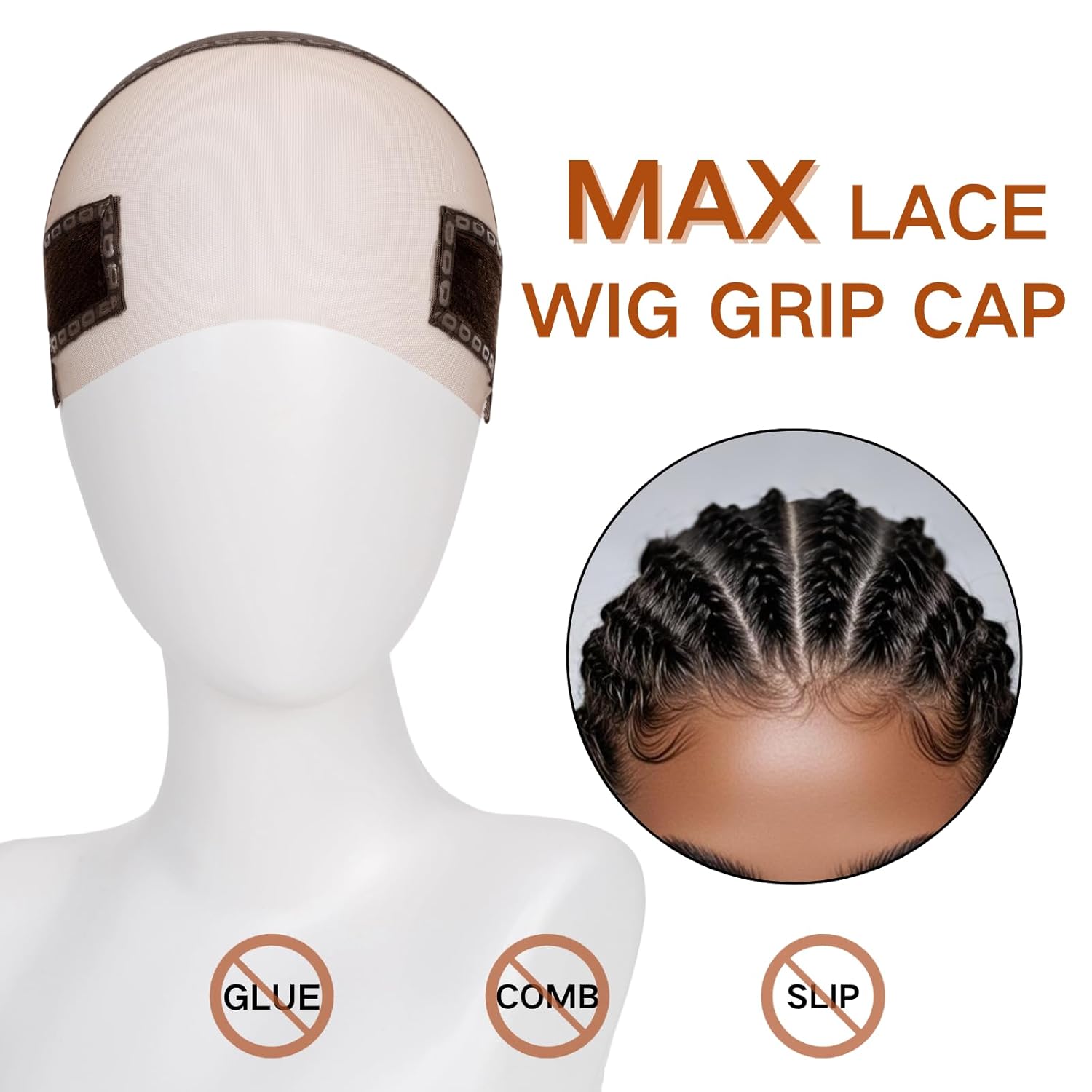 IsshinBeauty Wig Grip Cap for Women – 11x5 Extra Wide Transparent Lace Front - Glueless Non-Slip Wig Gripper with Ear Cutouts Adjustable Breathable
