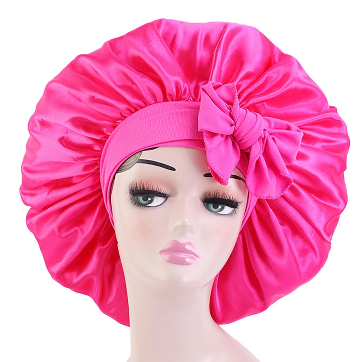 Satin Bonnet Silk For Hair Sleeping: Women Tie Bonnets Adjustable Night Cap Jumbo Size Comfortable Wide Band for Braids Curly Long Hair
