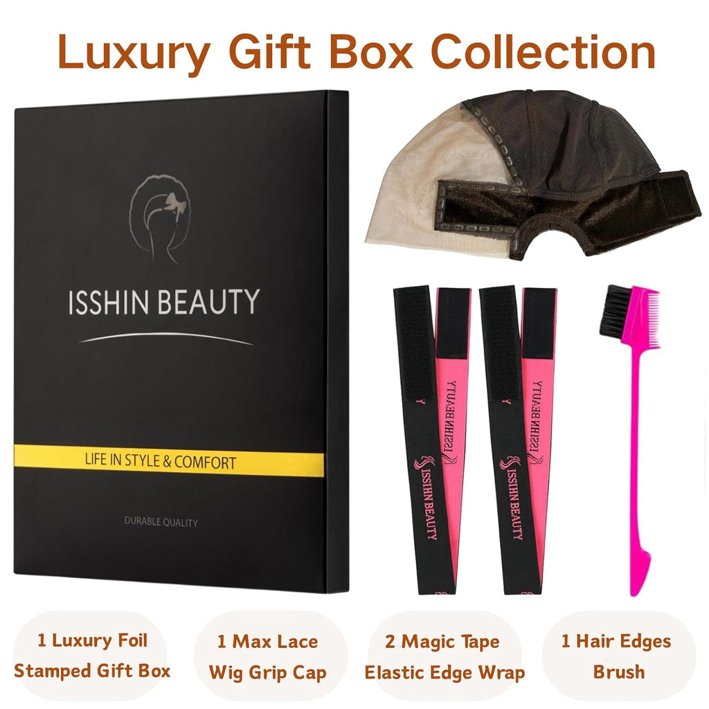 IsshinBeauty Wig Grip Cap for Women – 11x5 Extra Wide Transparent Lace Front - Glueless Non-Slip Wig Gripper with Ear Cutouts Adjustable Breathable