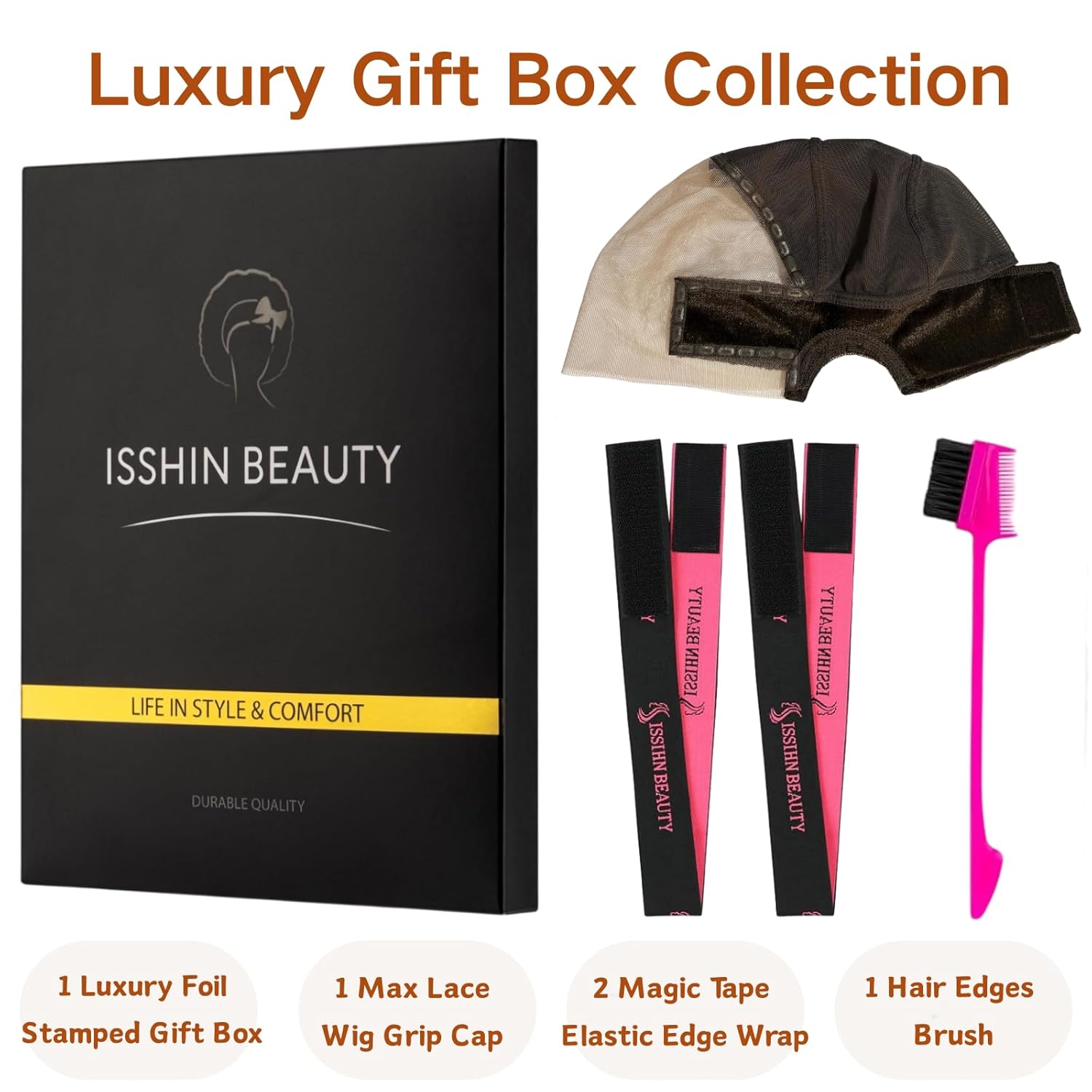 IsshinBeauty Wig Grip Cap for Women – 11x5 Extra Wide Transparent Lace Front - Glueless Non-Slip Wig Gripper with Ear Cutouts Adjustable Breathable